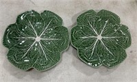 Bordallo Pinherio Portugal Green Cabbage Plates