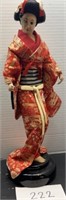 18" vintage oriental doll w/ base