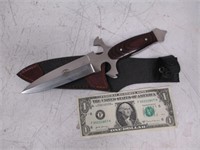 Unique Bear Emblem Knife w/ Sheath - 5" Blade