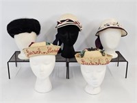 5 EARLY HATS - STRAW HATS MARKED HAITI