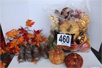 Lidded Tote with Miscellaneous Fall Decor
