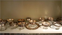 Silverplate Trim Desert Bowls Cups & Saucers