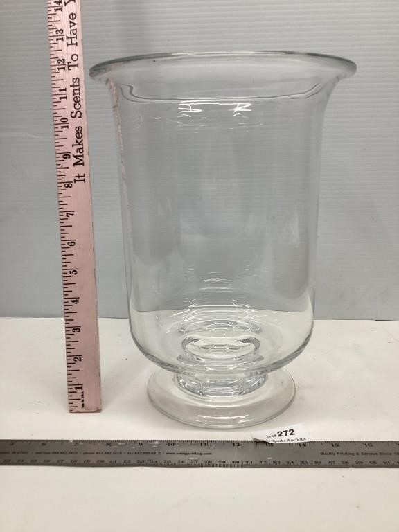 Tiffany & Co. Marked Glass Candle Hurricane Vase