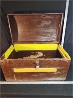 Vintage camel top wood chest