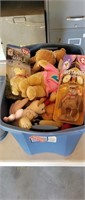 Tote full of Beanie babies and plush