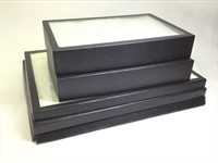 5 Display Cases With Glass Covers & Padding