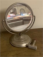 Antique shaving mirror/razor