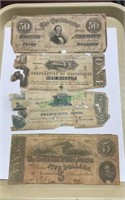 Confederate money - $50 bill, 1861 - two