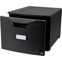 Storex Single-Drawer Mini File Cabinet with Lock
