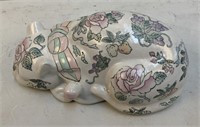 Oriental Style Sleeping Cat Figurine