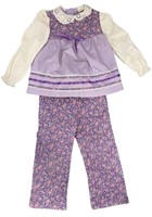 Vtg Evy Of California Purple Paisley Outfit