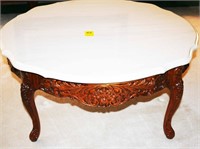 Ornate Marble-Top Coffee Table