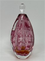 Bubble Cranberry Art Glass Perfume Bottle
