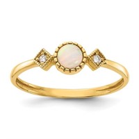 10 Kt Opal Contemporary Style Ring