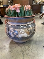 Vintage Mexican Planter Ceramic No Cracks Or