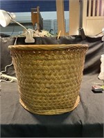 Vintage Wicker Laundry Basket 14" H x 16" W
