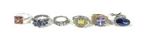 x6- Sterling silver fashion rings, sizes 5-10,