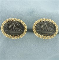 Guardian Angel Cufflinks in 14k Yellow Gold