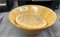 Two wood bowls