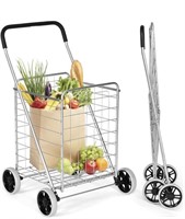 HEAVY DUTY GROCERY CART ON WHEELS FOLDABLE,