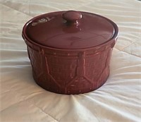 Longaberger Pottery Paprika Deep Dish & Lid