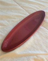 Longaberger Pottery Paprika 12" X 3.5" Oval Plate