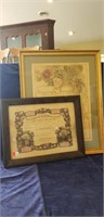 (2) Vintage Framed Certificates (18:×14" &