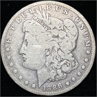 1886-O 90% SILVER MORGAN DOLLAR LIGHT CIRC COIN
