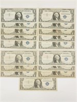 (17) 1957 A $1 Silver Certificates: One w/ Star