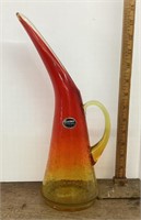 Kanawha amberina art glass vase/pitcher