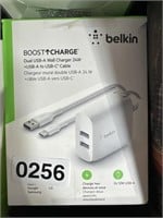 BELKIN DUAL WALL CHARGER RETAIL $30