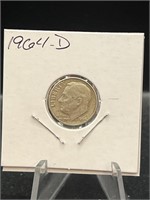 90% Silver Roosevelt Dime 1964-D