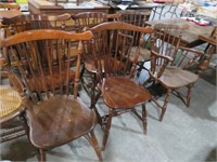 6 WINDSOR BACK STYLE DINING CHAIRS