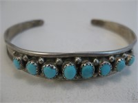 SS & Turquoise NA Bracelet - Hallmarked