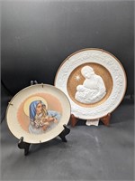 2 Pc. Vintage Mother Mary Hanging Plates