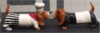 Magnetic Salt and pepper shakers - chef dogs