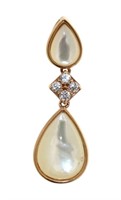 10kt Rose Gold Mother Of Pearl Drop Pendant