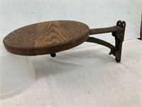 Wall mount folding seat or shelf. Cast iron & wood