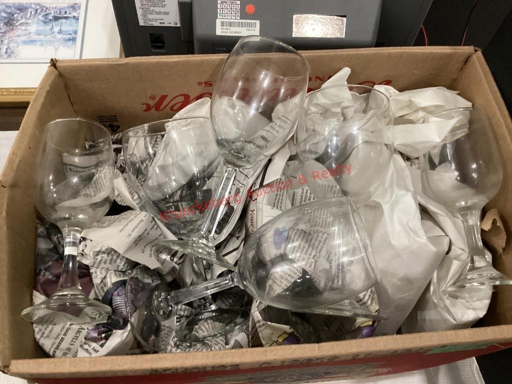 Box Full of Wine Glasses