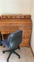 Encore Oak Roll Top Desk With Light & Office