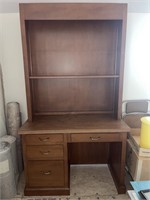 Sauder like 4 drawer desk with bookcase