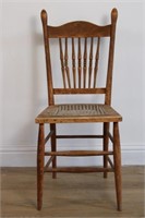 ANTIQUE CHAIR WITH CANED SEAT