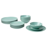 FÄRGKLAR 18-piece dinnerware set, light turquoise