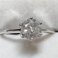 Certified 14K Diamond(0.91Ct, I3, H) Ring