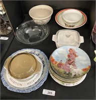 Pyrex, Corning, Longaberger Bowls & Plates.
