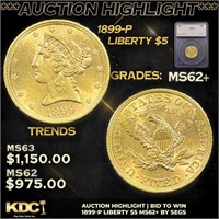 ***Auction Highlight*** 1899-p Gold Liberty Half E