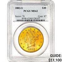 1882-S $20 Gold Double Eagle PCGS MS62