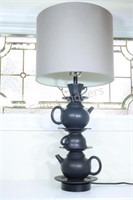 Black  Tea Pot & Tea Cup Set Table Lamp
