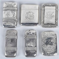 6-STERLING SILVER MATCH HOLDERS