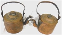 Pair of Hand Wrought Copper Kettles